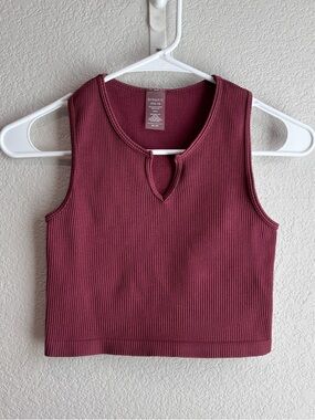 Dynamic Crop Top Tank Top Style 378 Dark Pink XS